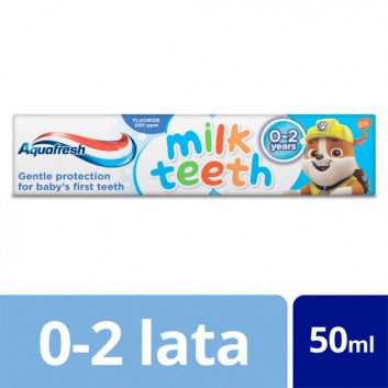Aquafresh Milk Teeth Psi Patrol Pasta do zębów dla dzieci w wieku 0-2 lata, 50 ml - obrazek 1 - Apteka internetowa Melissa