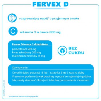 FERVEX D - 8 sasz. - cena, opinie, wskazania - obrazek 3 - Apteka internetowa Melissa