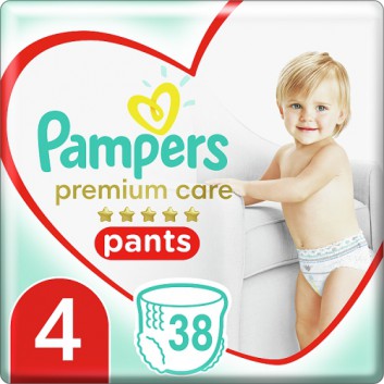 Pampers Premium Care Pieluchomajtki, Rozmiar 4, 9-15 kg, 38 szt., cena, opinie, właściwości