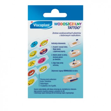 VISCOPLAST WODOSZCZELNY TATTOO Zestaw wodoszczelnych plastrów, 10 sztuk - obrazek 2