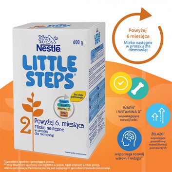 Nestle LITTLE STEPS 2 Mleko następne dla niemowląt powyżej 6 miesiąca - 600g - cena, dawkowanie, opinie - obrazek 3 - Apteka internetowa Melissa