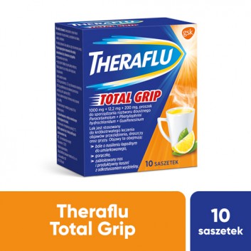 THERAFLU TOTAL GRIP na objawy przeziębienia i grypy,10 sasz.  - obrazek 1 - Apteka internetowa Melissa