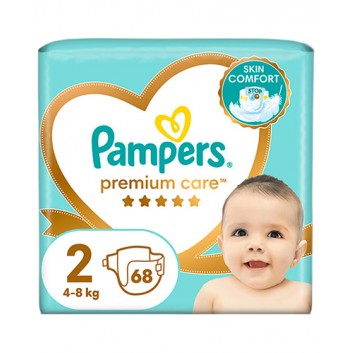 PAMPERS PREMIUM CARE 2 MINI, pieluchy 4-8 kg, 68 sztuk