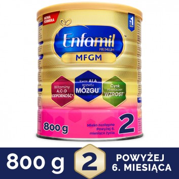 ENFAMIL 2 PREMIUM MFGM 6-12 mcy Mleko modyfikowane w proszku - 800 g - cena, opinie, właściwości - obrazek 1 - Apteka internetowa Melissa