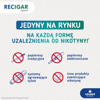 Recigar 1,5 mg, leczenie uzależnienia od nikotyny, tabletki, 100 sztuk - obrazek 3