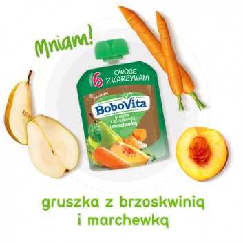 BOBOVITA MUS Gruszka z brzoskwinią i marchewką po 6 m-cu - 80 g - cena, opinie, stosowanie  - obrazek 3 - Apteka internetowa Melissa