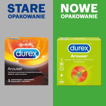 DUREX AROUSER Prezerwatywy nawilżane i prążkowane, 3 sztuki - obrazek 3