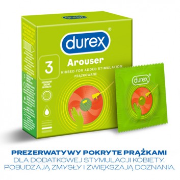  DUREX AROUSER Prezerwatywy nawilżane i prążkowane - 3 szt. - obrazek 2 - Apteka internetowa Melissa