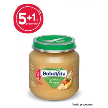 BOBOVITA Jabłka i banany po 4 m-cu - 6 x 125 g - cena, opinie