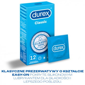 Durex Classic, prezerwatywy klasyczne gładkie, 12 sztuk - obrazek 3