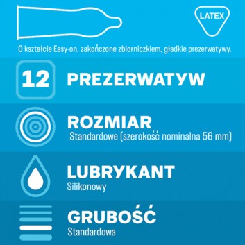 Durex Classic, prezerwatywy klasyczne gładkie, 12 sztuk - obrazek 2