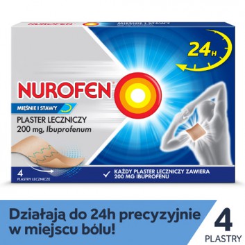 Nurofen Mięśnie i Stawy ibuprofen 200 mg plaster leczniczy, 4 sztuki - obrazek 1 - Apteka internetowa Melissa