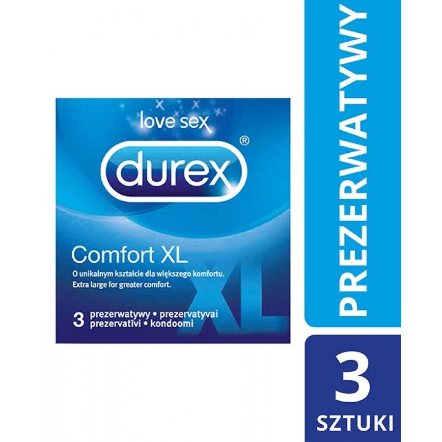 DUREX COMFORT XL Prezerwatywy o powiększonym rozmiarze - 3 szt. - obrazek 1 - Apteka internetowa Melissa