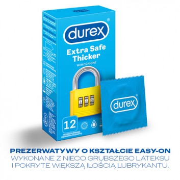  DUREX EXTRA SAFE Prezerwatywy grubsze z dodatkową ilością środka nawilżającego - 12 szt. - cena, opinie, stosowanie - obrazek 3 - Apteka internetowa Melissa