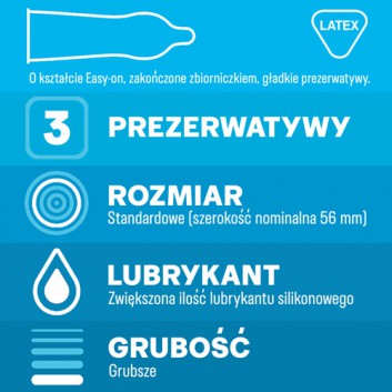 DUREX EXTRA SAFE Prezerwatywy grubsze z dodatkową ilością środka nawilżającego - 3 szt. - cena, opinie, właściwości - obrazek 2 - Apteka internetowa Melissa