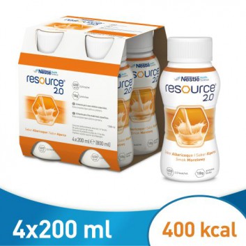 RESOURCE 2.0 Smak morelowy, 4 x 200 ml - obrazek 1 - Apteka internetowa Melissa