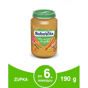BOBOVITA Zupka warzywna z cielęciną po 6 miesiącu, 190 g  - obrazek 1 - Apteka internetowa Melissa