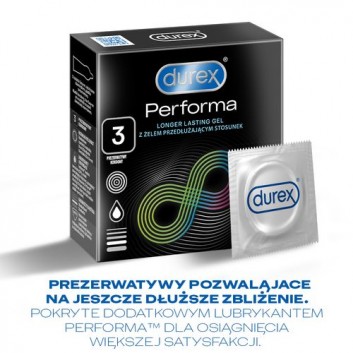 Durex Performa, prezerwatywy z substancją przedłużającą stosunek, 3 sztuki - obrazek 3