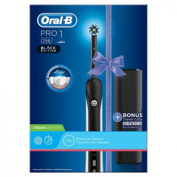 ORAL-B Akumulatorowa szczoteczka elektryczna PRO750 3D Black- 1 szt. - cena, stosowanie, opinie  - obrazek 3 - Apteka internetowa Melissa