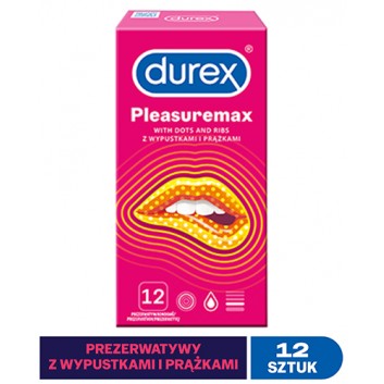 DUREX PLEASUREMAX Prezerwatywy prążkowane z wypustkami - 12 szt. - obrazek 1 - Apteka internetowa Melissa