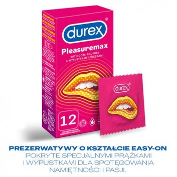DUREX PLEASUREMAX Prezerwatywy prążkowane z wypustkami - 12 szt. - obrazek 3 - Apteka internetowa Melissa