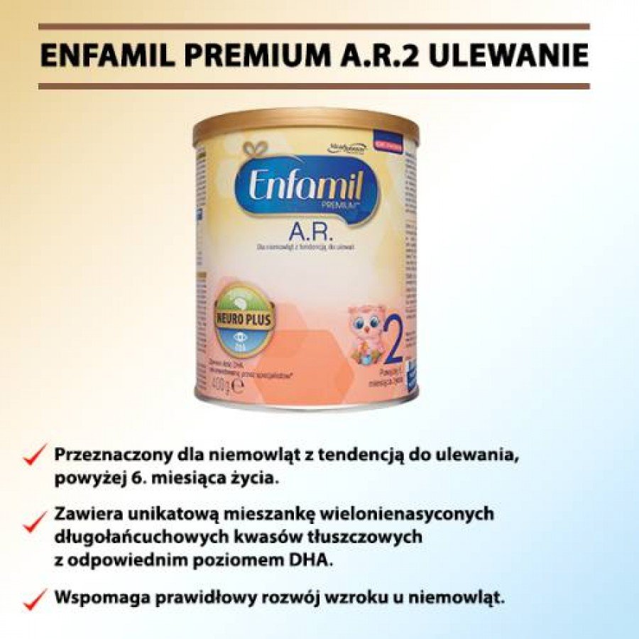 Enfamil AR 2 Mleko dla niemowląt z tendencją do ulewania - 400 g - obrazek 2 - Apteka internetowa Melissa