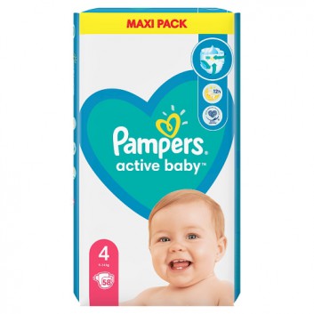 Pampers Pieluchy Active Baby rozmiar 4, 58 sztuk pieluszek - cena, opinie, wskazania - obrazek 1 - Apteka internetowa Melissa