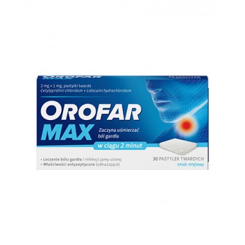 Orofar MAX, 2 mg+1 mg, pastylki twarde, 30 sztuk