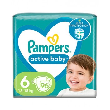 Pampers Pieluchy Active Baby rozmiar 6, 96 sztuk pieluszek - cena, opinie, właściwości - obrazek 1 - Apteka internetowa Melissa