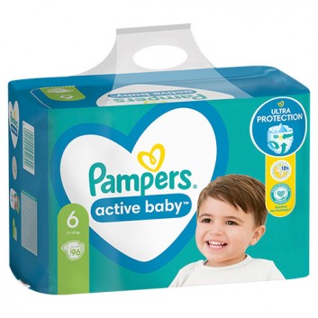 Pampers Pieluchy Active Baby rozmiar 6, 96 sztuk pieluszek - cena, opinie, właściwości - obrazek 7 - Apteka internetowa Melissa