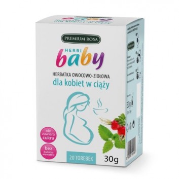 HERBI BABY Herbatka owocowo ziołowa dla kobiet w ciąży - 20 sasz. - cena, opinie, właściwości - obrazek 1 - Apteka internetowa Melissa