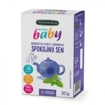 HERBI BABY Herbatka dla dzieci i niemowląt na spokojny sen - 20 sasz. - cena, opinie, właściwości  - obrazek 1 - Apteka internetowa Melissa