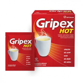 Gripex Hot, proszek do sporządzania roztworu doustnego, 12 saszetek