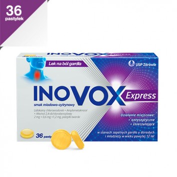 Inovox Express smak miodowo-cytrynowy - 36 szt. - cena, wskazania - obrazek 1 - Apteka internetowa Melissa