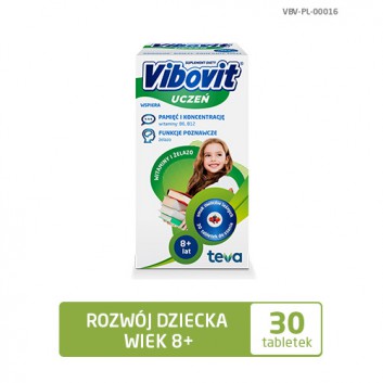 VIBOVIT UCZEŃ Witaminy + Żelazo, 30 tabletek - obrazek 1 - Apteka internetowa Melissa