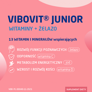 VIBOVIT JUNIOR Witaminy + Żelazo, 30 tabletek - obrazek 2 - Apteka internetowa Melissa