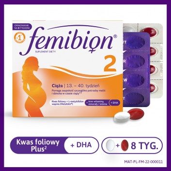 Femibion 2 Ciąża, 56 tabletek + 56 kapsułek - obrazek 2 - Apteka internetowa Melissa