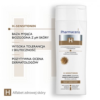 PHARMACERIS H SENSITONIN Micelarny szampon kojąco-nawilżający do skóry wrażliwej - 250 ml - obrazek 5 - Apteka internetowa Melissa