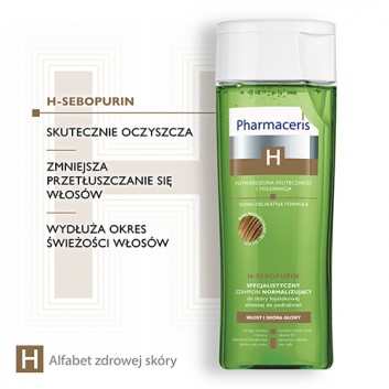 PHARMACERIS H SEBOPURIN Specjalistyczny szampon normalizujący do skóry łojotokowej, 250 ml - obrazek 5 - Apteka internetowa Melissa