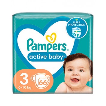 Pampers Pieluchy Active Baby rozmiar 3, 66 sztuk pieluszek - obrazek 1 - Apteka internetowa Melissa