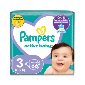 Pampers Pieluchy Active Baby rozmiar 3, 66 sztuk