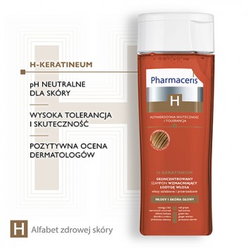 Pharmaceris H Keratineum, skoncentrowany szampon wzmacniający łodygę włosa, włosy osłabione i przerzedzone, 250 ml - obrazek 5