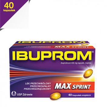 Ibuprom Max Sprint, 40 kaps. na ból różnego pochodzenia, cena, opinie, dawkowanie  - obrazek 1 - Apteka internetowa Melissa