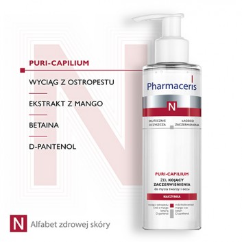Pharmaceris N Puri-Capilium, żel kojący zaczerwienienia, do mycia twarzy i oczu, 190 ml - obrazek 3