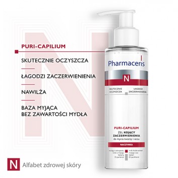 Pharmaceris N Puri-Capilium, żel kojący zaczerwienienia, do mycia twarzy i oczu, 190 ml - obrazek 4