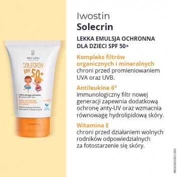 Iwostin Solecrin Lekka emulsja ochronna dla dzieci SPF 50 - 100 ml  - obrazek 5 - Apteka internetowa Melissa