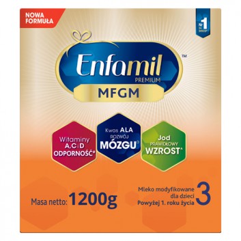 Enfamil 3 Premium MFGM powyżej 1 roku Mleko modyfikowane - 1200 g - cena, opinie, skład - obrazek 1 - Apteka internetowa Melissa