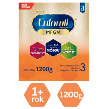 Enfamil 3 Premium MFGM powyżej 1 roku Mleko modyfikowane - 1200 g - cena, opinie, skład - obrazek 2 - Apteka internetowa Melissa