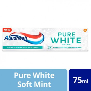 Aquafresh Pure White Soft Mint Pasta do zębów z fluorkiem - 75 ml - cena, opinie, stosowanie  - obrazek 1 - Apteka internetowa Melissa