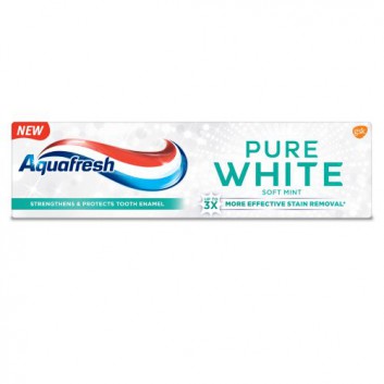 Aquafresh Pure White Soft Mint Pasta do zębów z fluorkiem - 75 ml - cena, opinie, stosowanie  - obrazek 2 - Apteka internetowa Melissa